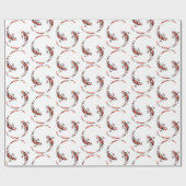 Schwarz & Rot Japanisch Koi Fisch Künstlerisch Geschenkpapier (Flach)