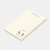 Schwarz & Rot Japanisch Koi Fisch Künstlerisch Post-it Klebezettel (angewinkelt)