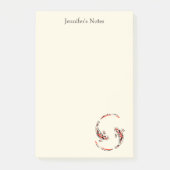 Schwarz & Rot Japanisch Koi Fisch Künstlerisch Post-it Klebezettel (Vorderseite)