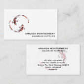 Schwarz & Rot Japanisch Koi Fisch Künstlerisch Visitenkarte (Vorne/Hinten)