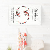 Schwarz-Rot-Japanisch-Koi-Hochzeit Banner (Insitu)
