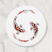 Schwarz-Rot-Japanisch-Koi-Hochzeit Geschenkanhänger (Rückseite)