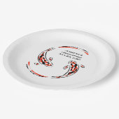 Schwarz-Rot-Japanisch-Koi-Hochzeit Pappteller (Schrägansicht)