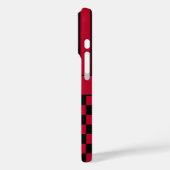 Schwarz-rot kariert gestreift personalisiert Case-Mate iPhone hülle (Rückseite / Links)