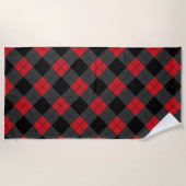 Schwarz-Rot-Kariert-Schachtel Pattern Strandtuch (Vorderseite)
