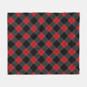 Schwarz-Rot-Kariert-Schachtelhalm Fleecedecke (Vorderseite (Horizontal))
