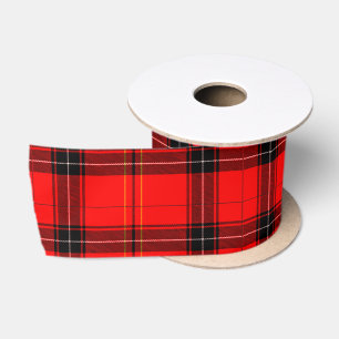 Schwarz-Rot-Kariert (Tartan) Satin Ribbon Satinband