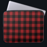 Schwarz-Rot-Karierter Karo Laptop-Sieb Laptopschutzhülle<br><div class="desc">Schwarz-Rot-Kariert-Checked-Notebook-Sleeves - MIGNED-Design</div>