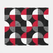 Schwarz, rot, kariertes geometrisches Muster. Fleecedecke (Vorderseite (Horizontal))