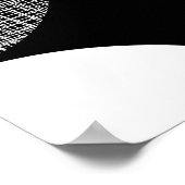 Schwarz, rot, kariertes geometrisches Muster. Poster (Ecke)