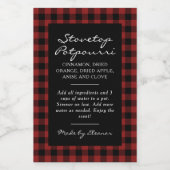 Schwarz-Rot kariertes Simmer Pot Kit Etikett (Einzelnes Label)