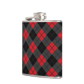 Schwarz-Rot-Karo-Muster Flachmann (Links)