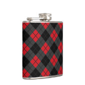 Schwarz-Rot-Karo-Muster Flachmann (Rechts)