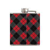 Schwarz-Rot-Karo-Muster Flachmann (Rückseite)