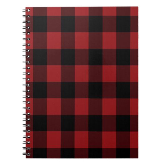 Schwarz/Rot-Karo-Muster für Notebooks Notizblock (Vorderseite)