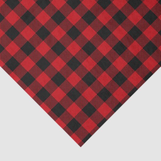 Schwarz-Rot-Karo-Muster Seidenpapier (Detail)