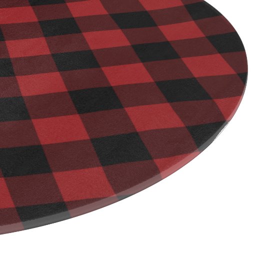 Schwarz-Rot-Karo-Schneidebrett Modernes Design Schneidebrett (Ecke)