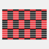 Schwarz-Rot-Karos und Streifen Geschenkpapier Set (Vorderseite 2)