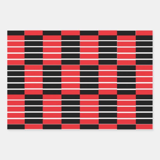 Schwarz-Rot-Karos und Streifen Geschenkpapier Set (Vorderseite)
