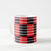 Schwarz-Rot-Karos und Streifen Kaffeetasse (Vorderseite Links)