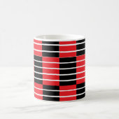 Schwarz-Rot-Karos und Streifen Kaffeetasse (Mittel)