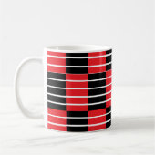 Schwarz-Rot-Karos und Streifen Kaffeetasse (Links)