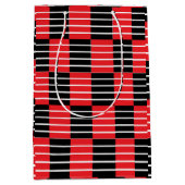 Schwarz-Rot-Karos und Streifen Mittlere Geschenktüte (Vorderseite)