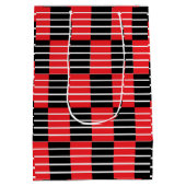 Schwarz-Rot-Karos und Streifen Mittlere Geschenktüte (Rückseite)