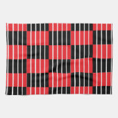 Schwarz-Rot-Karos und Streifen-Muster Geschirrtuch (Horizontal)