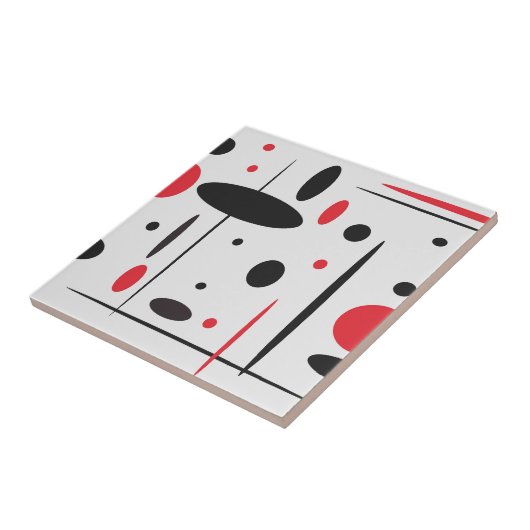 Schwarz-Rot-Keramik Fliese (Seite)