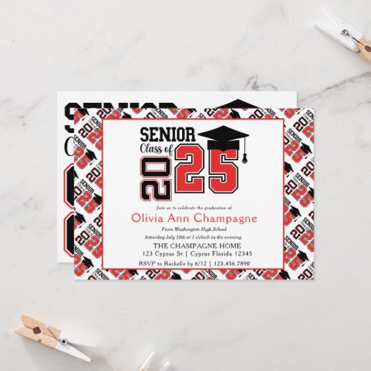 Schwarz-Rot-Klasse 2025 Karte (Vorderseite/Rückseite Beispiel)