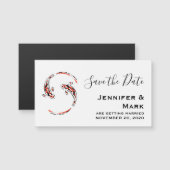 Schwarz-Rot-Koi-Hochzeit: Das Datum speichern Magnetkarte (Vorne/Hinten)