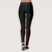 Schwarz-Rot-Königin der Herz-Farbblock-Leggings Leggings (Rückseite)