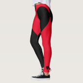 Schwarz-Rot-Königin des geometrischen Farbblocks H Leggings (Links)
