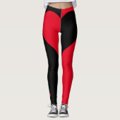 Schwarz-Rot-Königin des geometrischen Farbblocks H Leggings (Vorderseite)