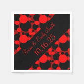 Schwarz-Rot-Kreise, anpassbare Papierservietten (Vorderseite)