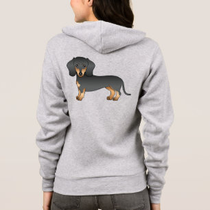 Schwarz-Rot-Kurzhaar-Dackel-Cartoon-Hund Hoodie