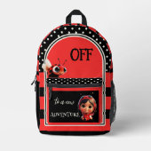 Schwarz-Rot-Ladybug Niedliche Kinder Bedruckter Rucksack (Vorderseite)
