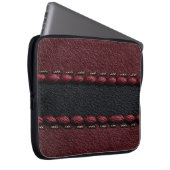 Schwarz-Rot-Ledereffekt Laptopschutzhülle (Vorne Rechts)