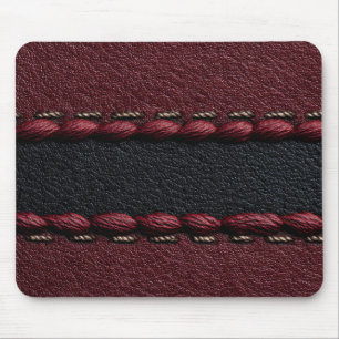 Schwarz-Rot-Ledereffekt Mousepad