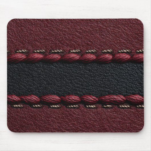 Schwarz-Rot-Ledereffekt Mousepad (Vorne)
