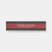 Schwarz-Rot-Ledertextur Türschild (Vorderseite )