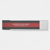 Schwarz-Rot-Ledertextur Türschild (Vorderseite )