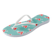 Schwarz/Rot Liebe Flip Flops Badesandalen (Schrägansicht)