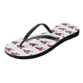 Schwarz/Rot Liebe Flip Flops Badesandalen (Schrägansicht)