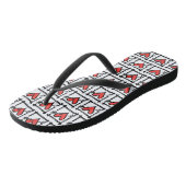 Schwarz/Rot Liebe Flip Flops Badesandalen (Schrägansicht)
