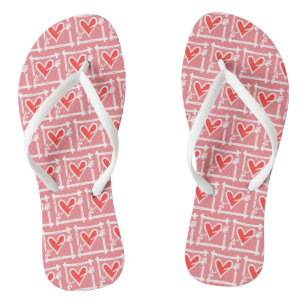Schwarz/Rot Liebe Flip Flops Badesandalen