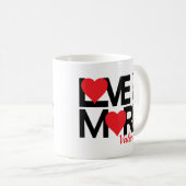 Schwarz-Rot-Liebe Mehr Kaffeetasse (VorderseiteRechts)