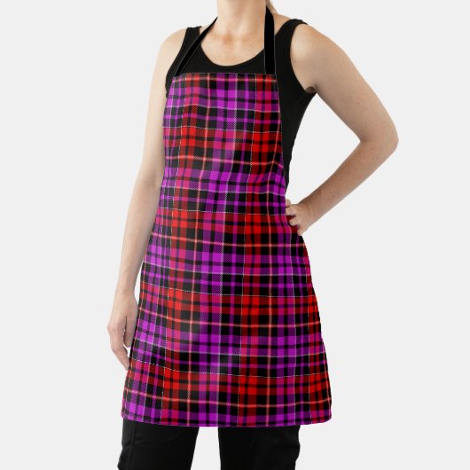 Schwarz Rot Lila Karo Tartan Design Schürze (InSitu)