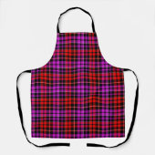 Schwarz Rot Lila Karo Tartan Design Schürze (Vorderseite)